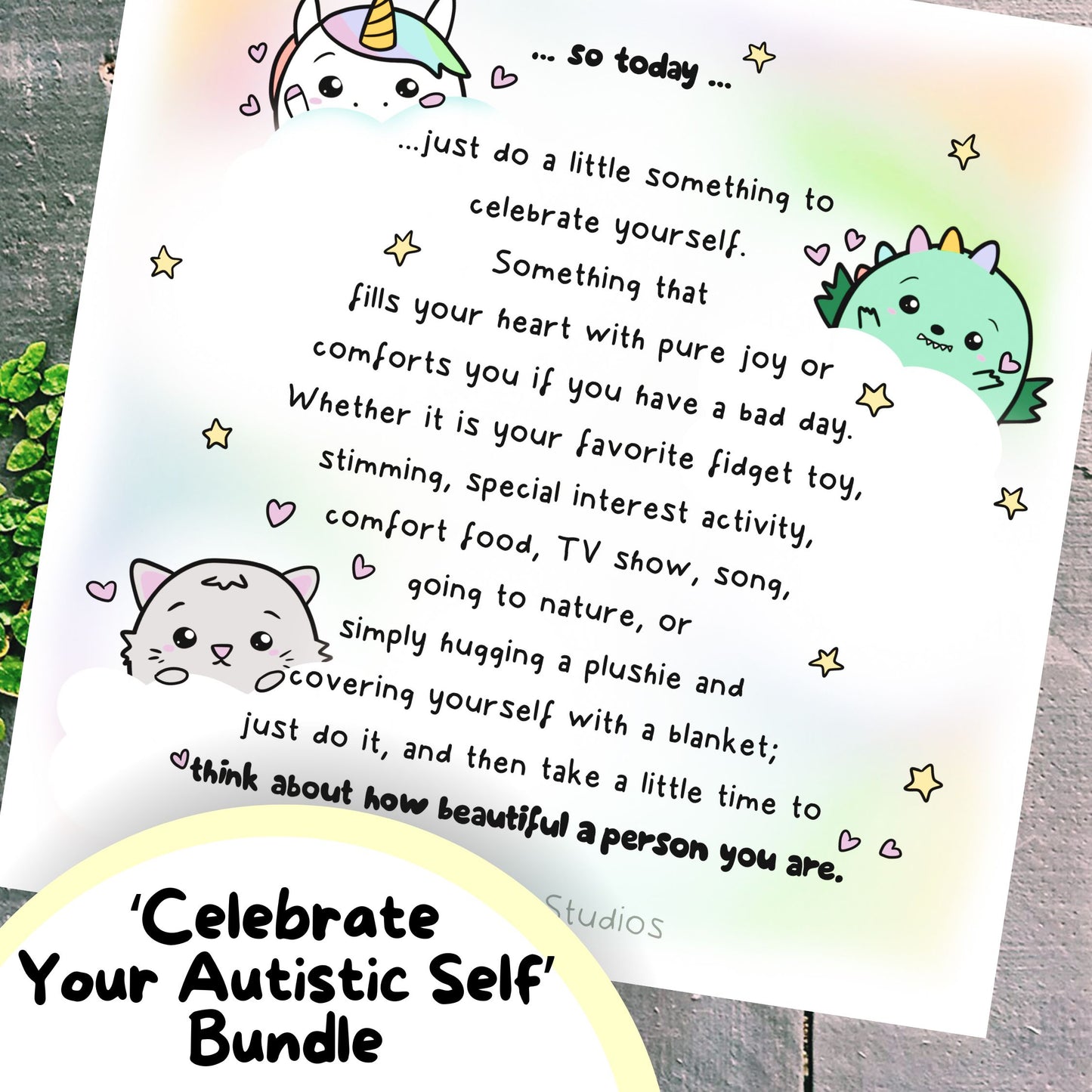 Autistic Affirmations Bundle, Autism Zine, Neurodivergent Poster, Therapy Resources, SLP Print, Self-Love Worksheet, Neurodiversity Gift PDF