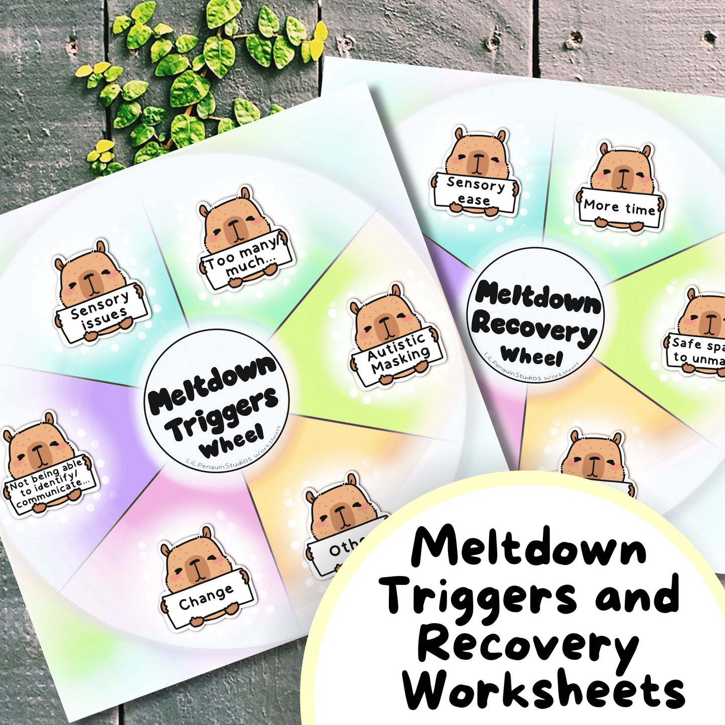 4-Pc Meltdown Poster and Worksheet Set (Printable) - PRIVATE PRACTICE USE