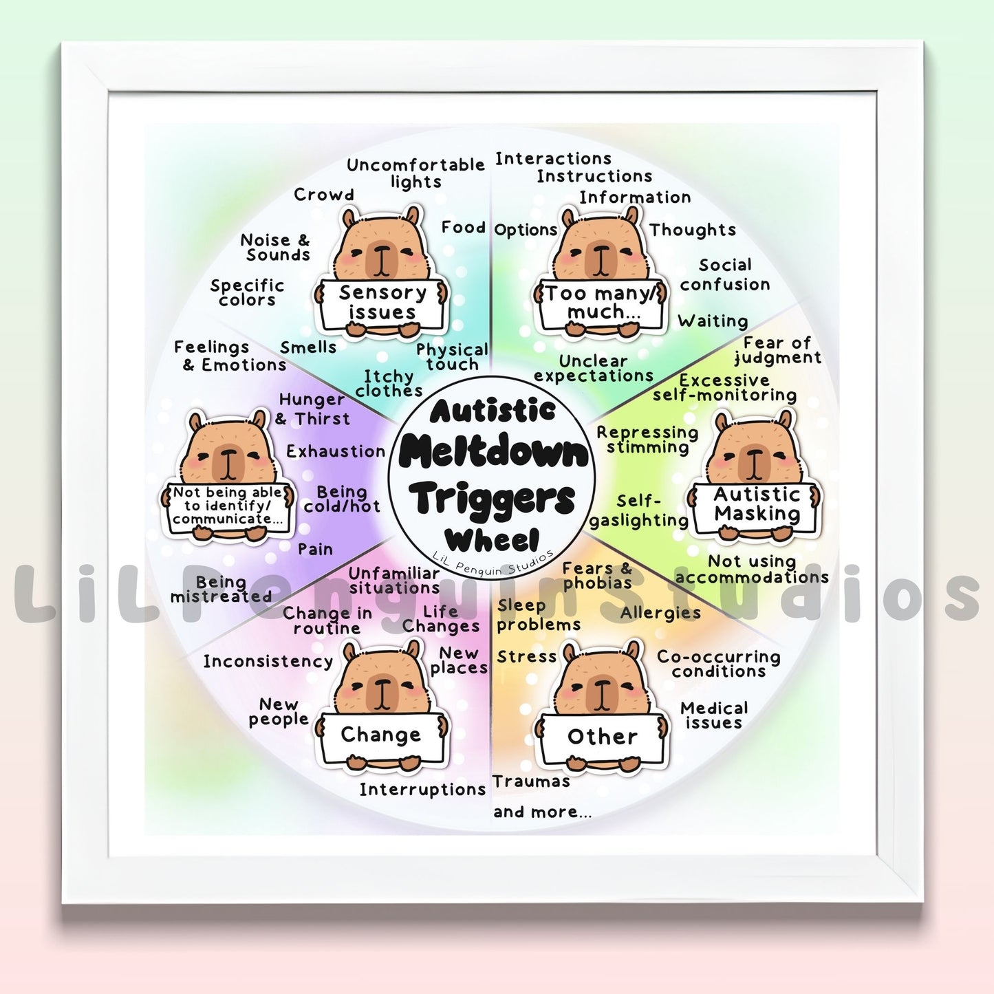 Capybara Autism Calming Kit, Autistic Meltdown Prevention, Burnout Recovery, Anxiety Relief Cards, ADHD Printable, Therapist Print, ASD PDF