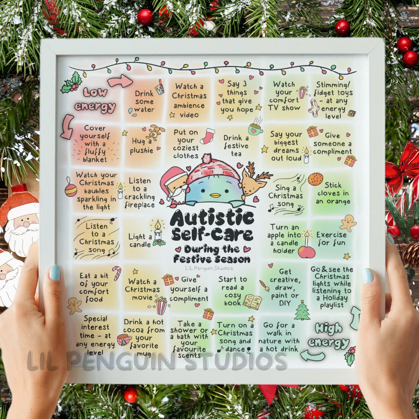 'Autistic Self-Care for the Holidays' Printable Poster