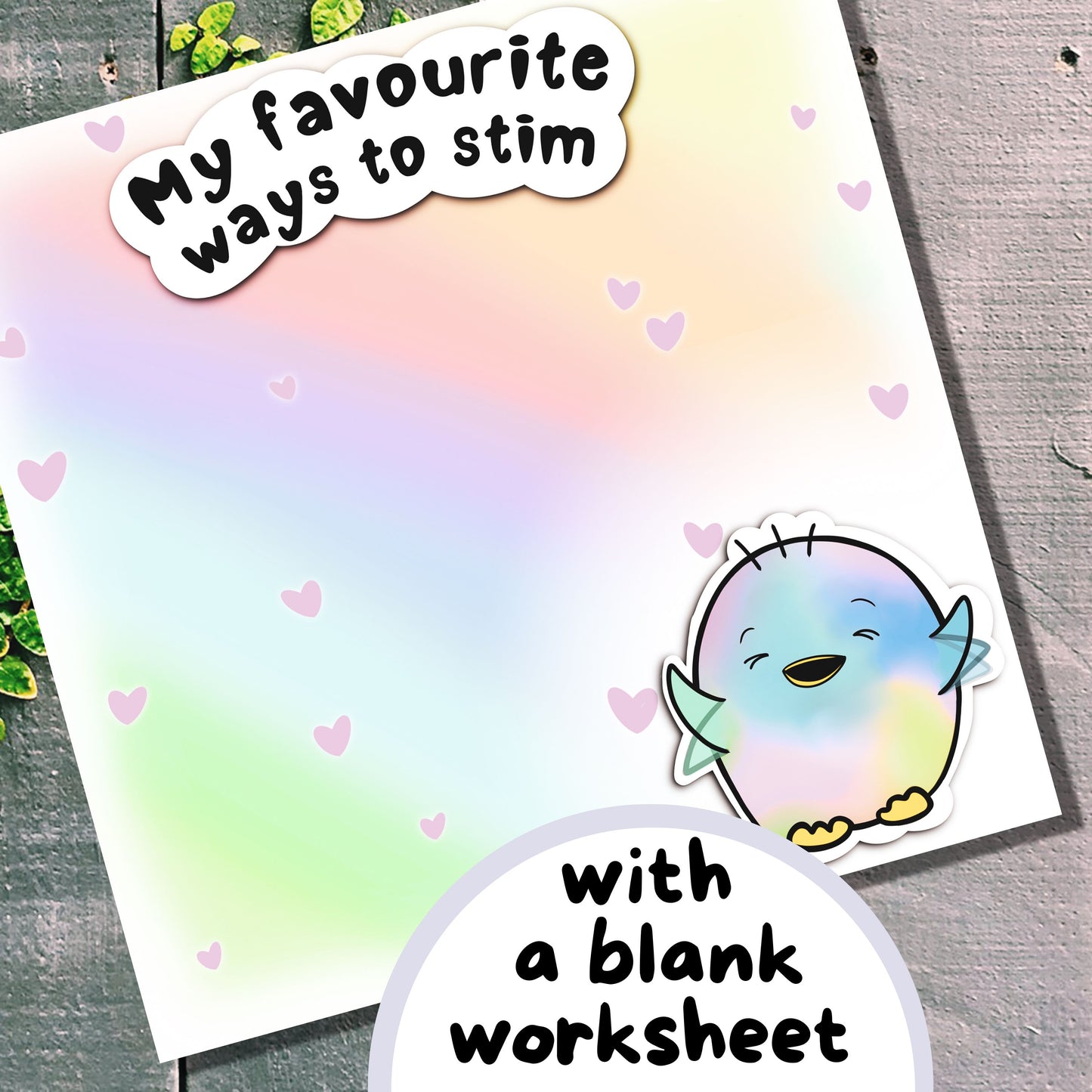 'Autistic Stimming' Printable Bundle with a Blank Worksheet - Private Practice Use