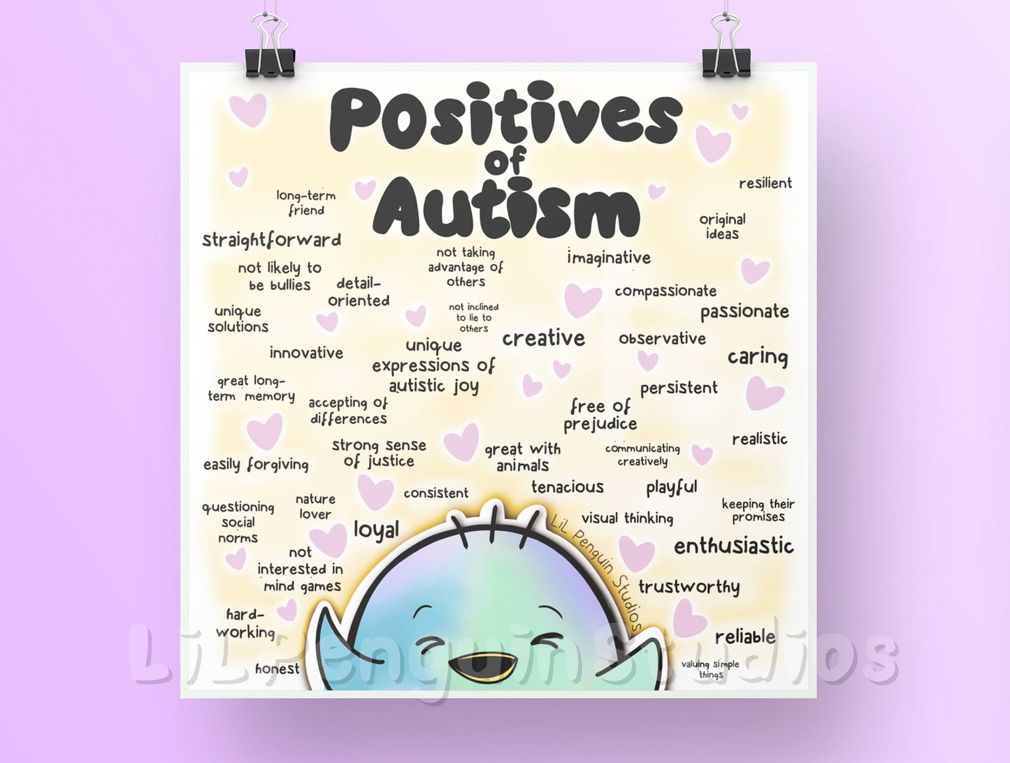 'Positives of Autism' DIGITAL Bundle with a Worksheet - Private Practice Use
