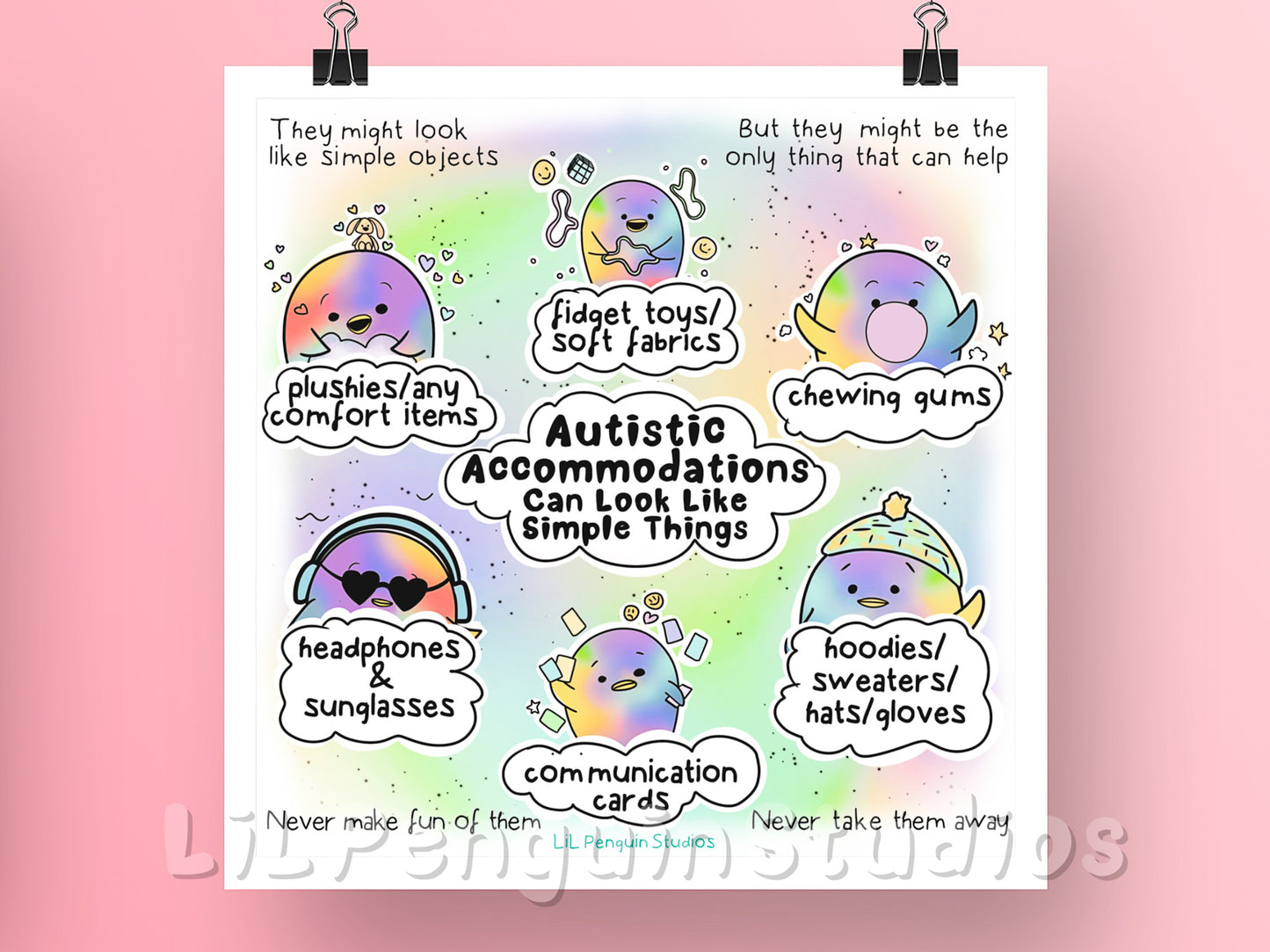'Autistic Accommodations' DIGITAL Printable Poster