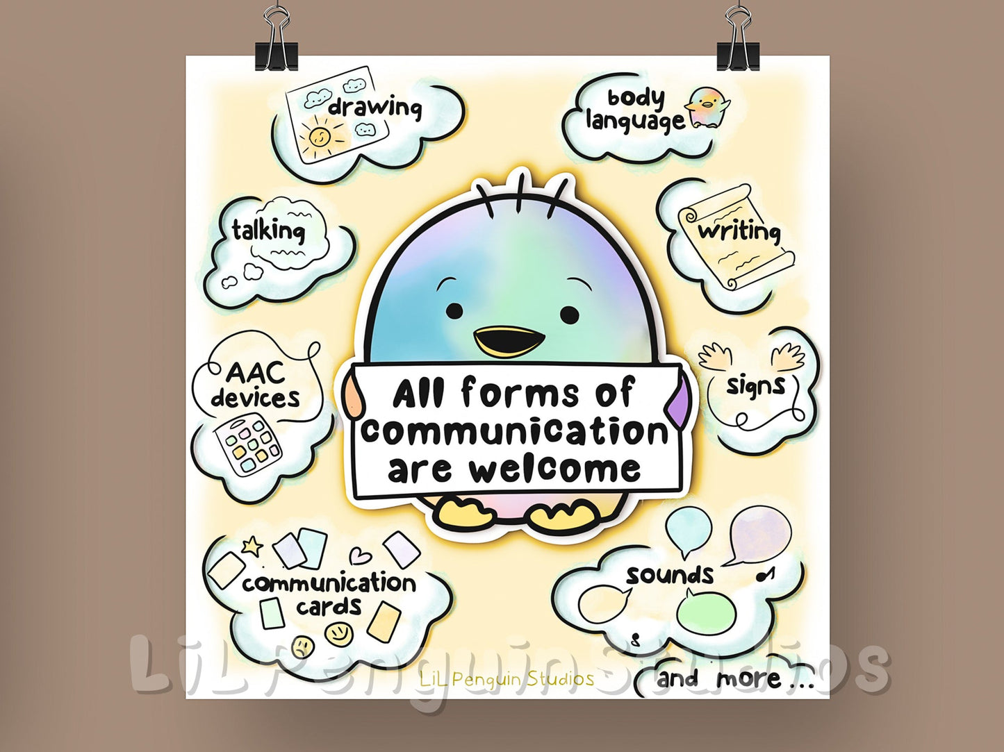 'All forms of communication are welcome' Printable Poster- Private Practice Use
