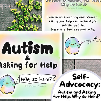 Autism and Asking for Help - Why so Hard? (Autism Zine/ Cards/ Prints)