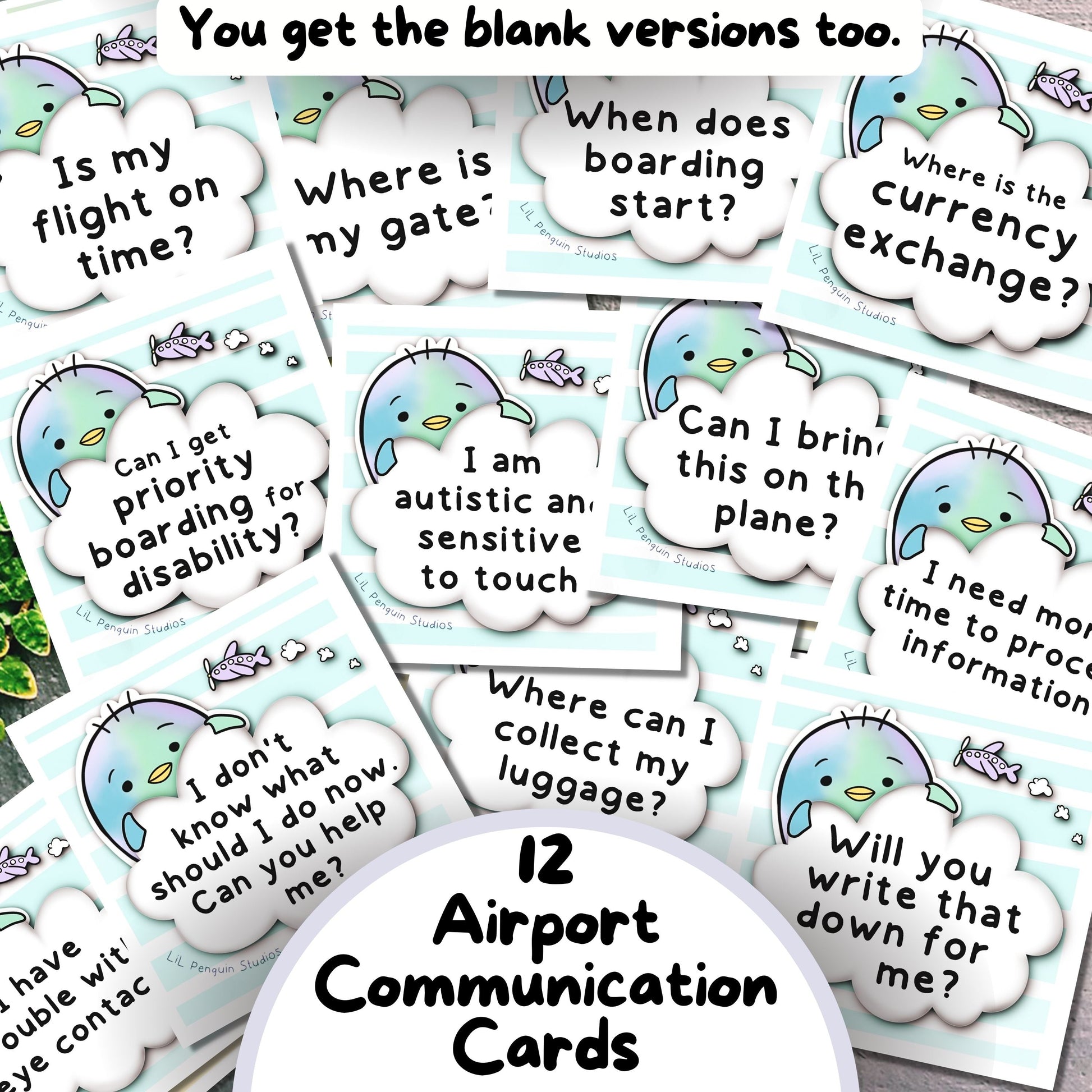 airport communication cards