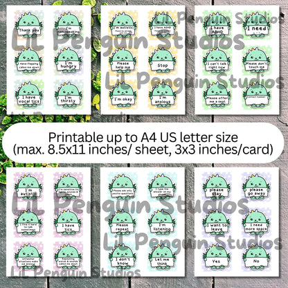 Communication Cards & Affirmation Cards (Digital) ft. Kex, the Dinosaur - Personal Use