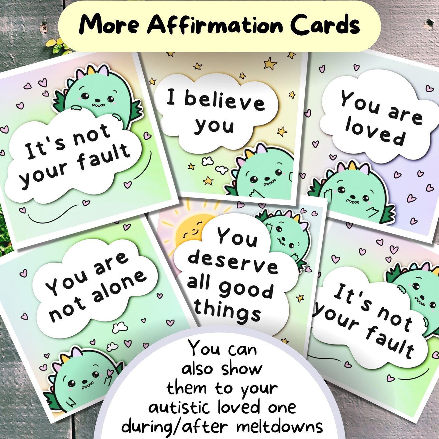 Communication Cards & Affirmation Cards (Digital) ft. Kex, the Dinosaur - Personal Use