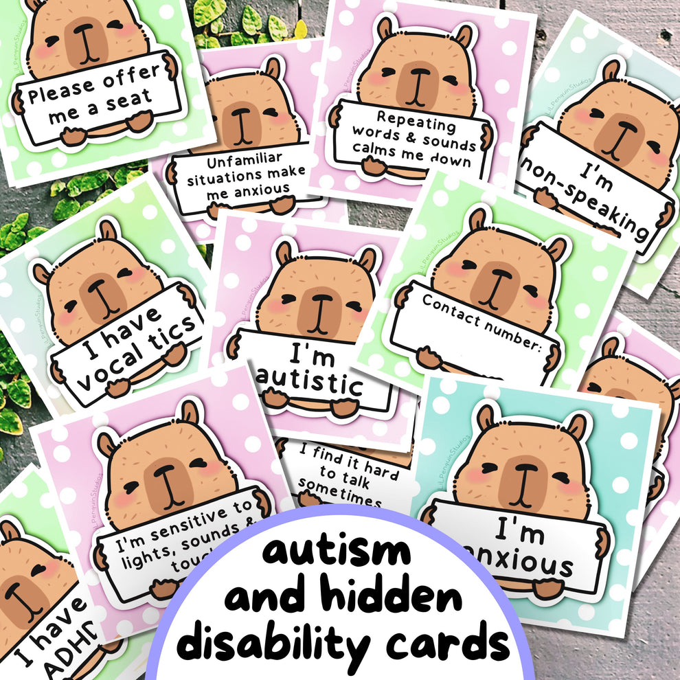 Capybara Communication Cards and Affirmations | LiL Penguin Studios