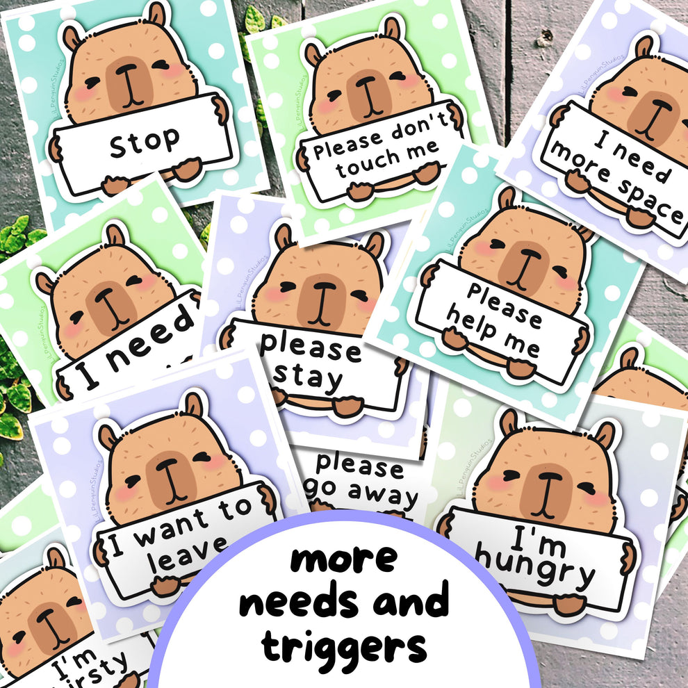 Capybara Communication Cards and Affirmations | LiL Penguin Studios