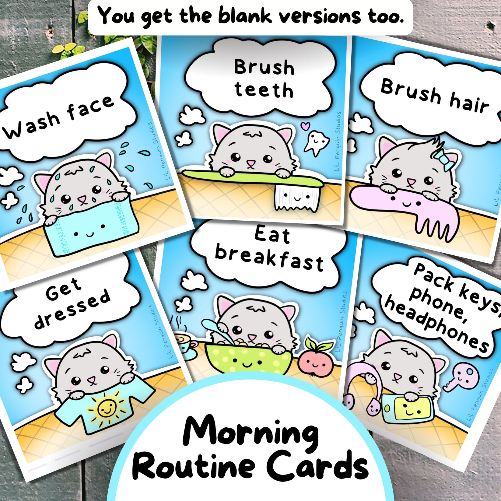 Autism Routine Charts, Cards, & Zine | LiL Penguin Studios