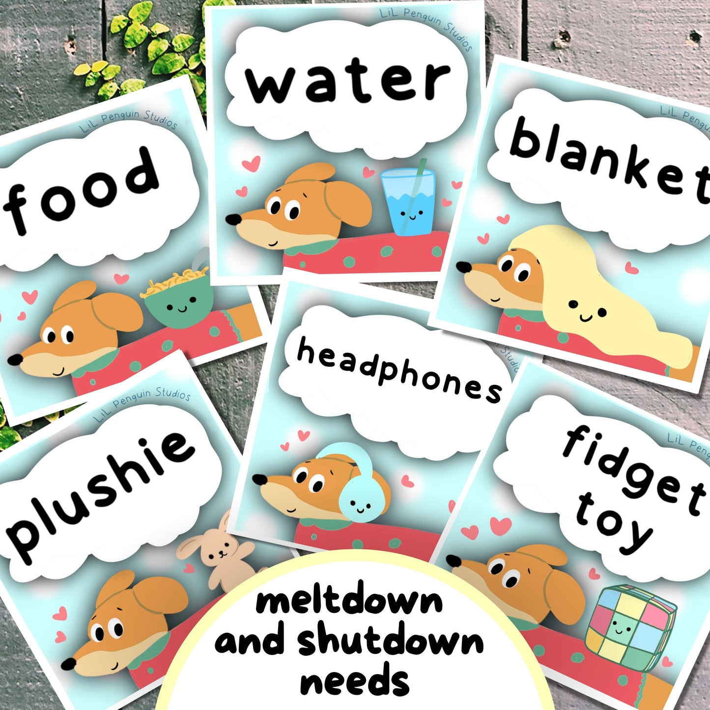 Dachshund Communication Cards and Affirmations Bundle (Autism, ADHD, Anxiety, Hidden Disabilities)