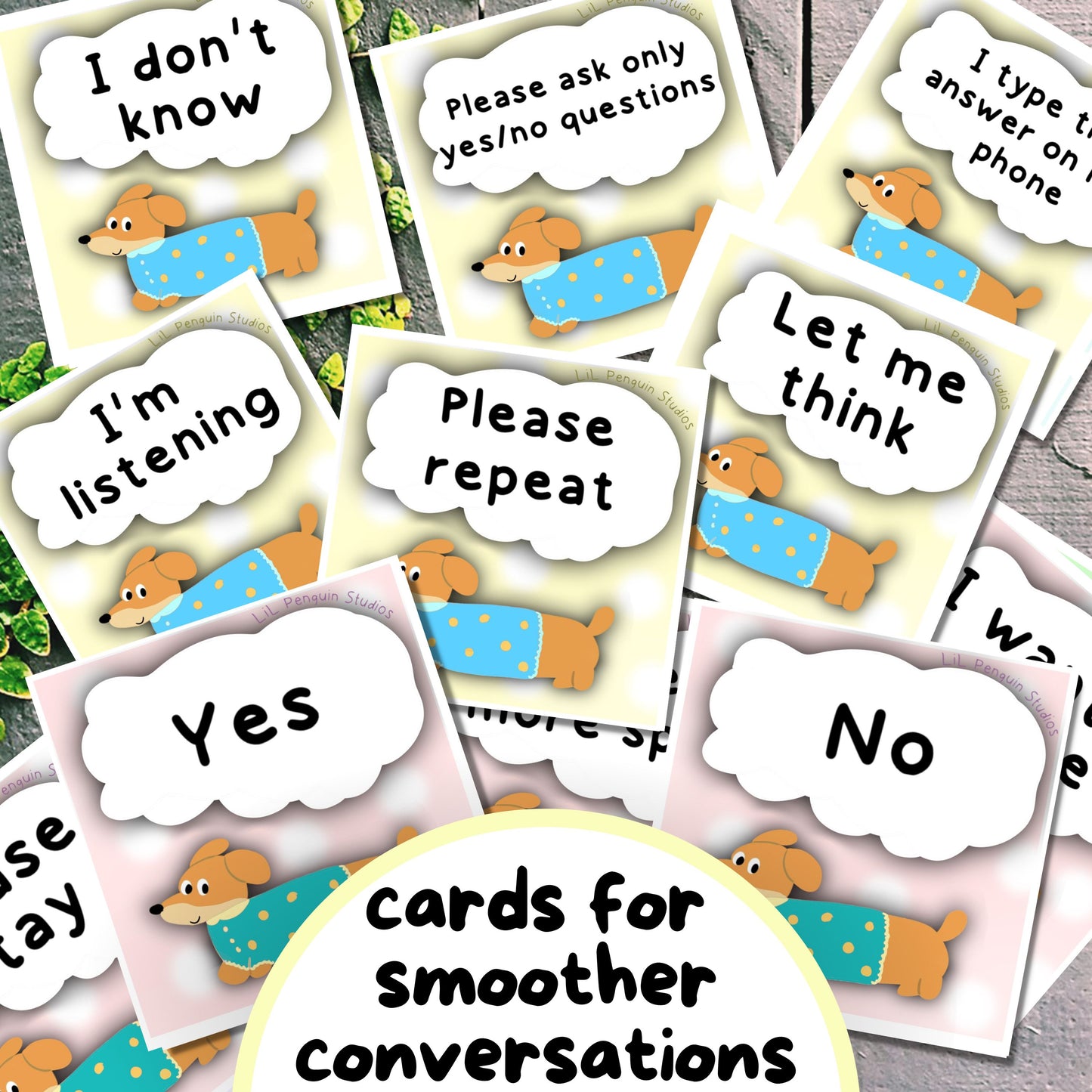 Dachshund Communication Cards and Affirmations Bundle (Autism, ADHD, Anxiety, Hidden Disabilities)