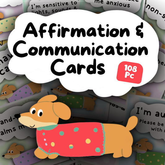Dachshund Communication Cards and Affirmations Bundle (Autism, ADHD, Anxiety, Hidden Disabilities)