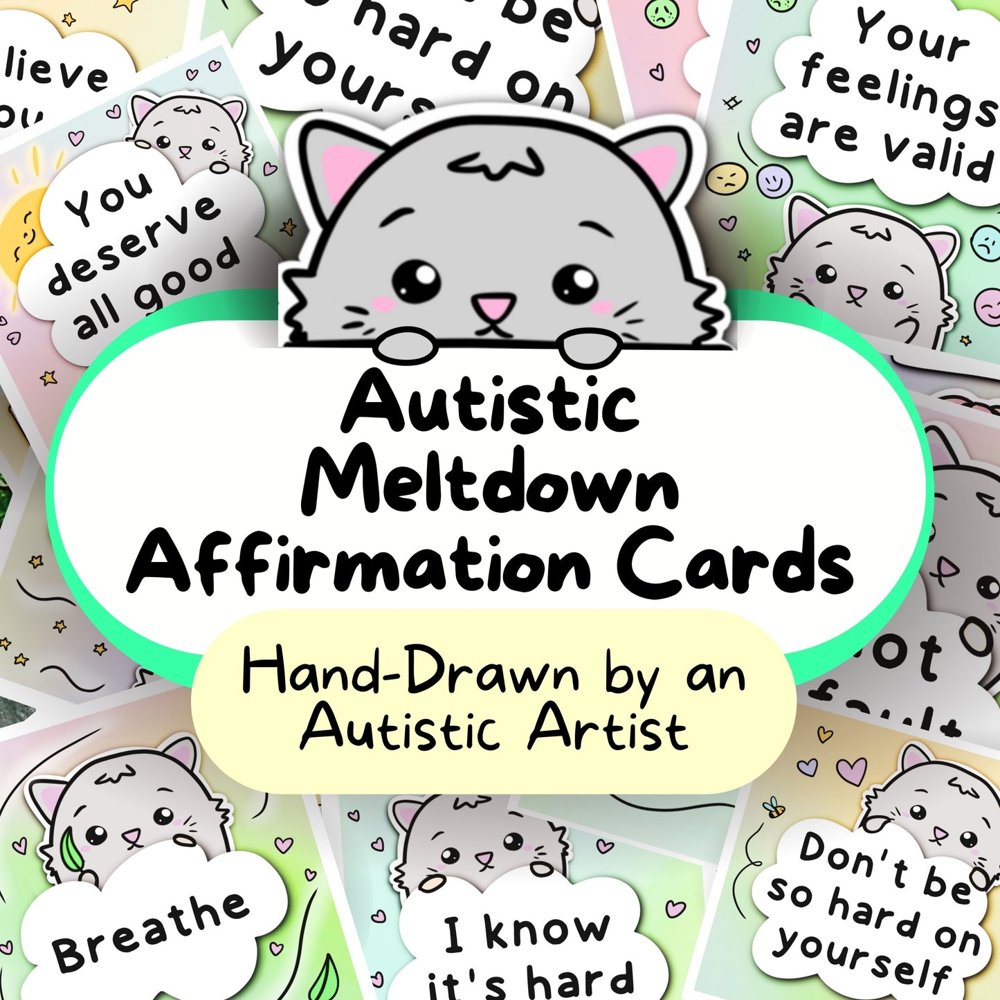 Communication Cards & Affirmation Cards (Digital) ft. Sendo, the Cat - Private Practice Use