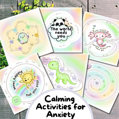 Mindfulness Breathing Posters/ Cards (Grounding Cards)