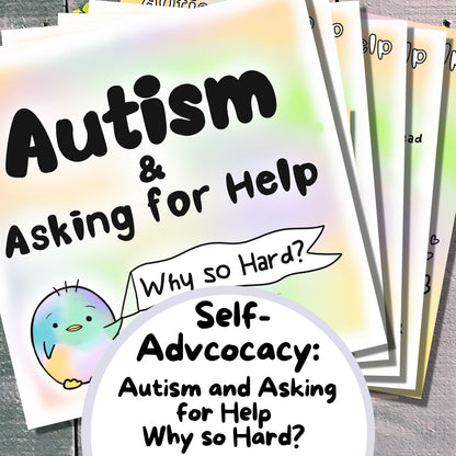 Autism and Asking for Help - Why so Hard? (Autism Zine/ Cards/ Prints) by LiL Penguin Studios (autism_happy_plance on Instagram)