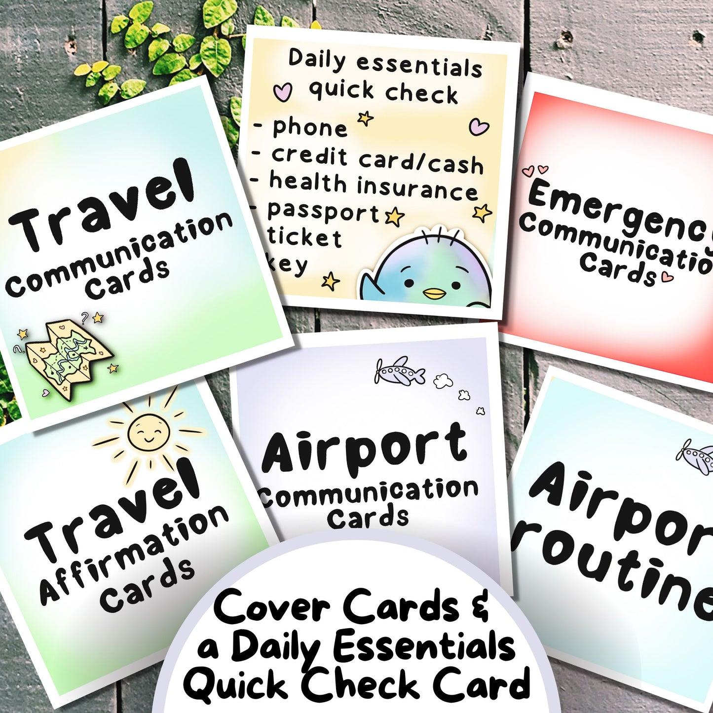 Autism Travel Cards: Communication Cards, Affirmations, Airport Routine Cards