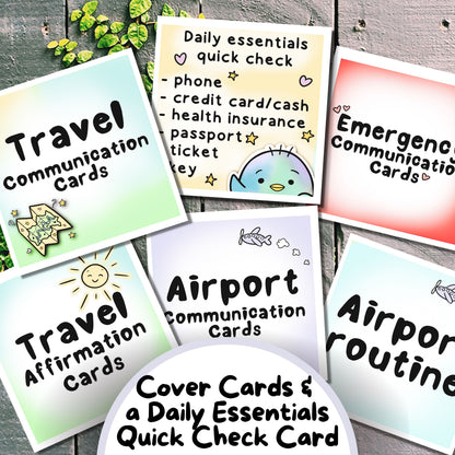 Autism Travel Cards: Communication Cards, Affirmations, Airport Routine Cards