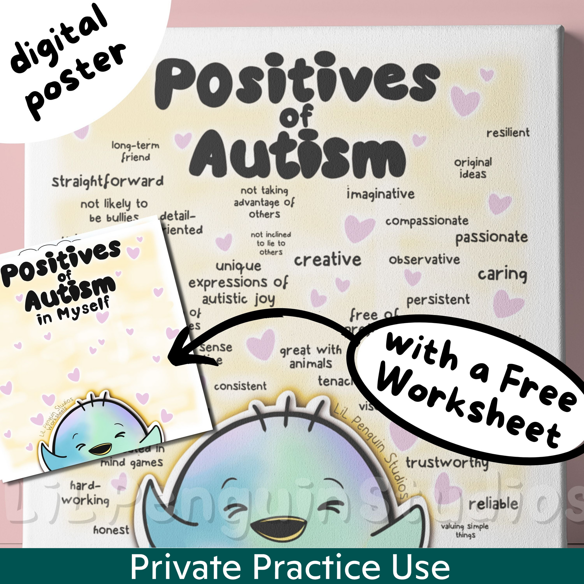 positives-of-autism-print-for-therapists-lil-penguin-studios for Free Printable Autism Awareness Posters Positives of Autism Print for Therapists | LiL Penguin Studios for Free Printable Autism Awareness Posters