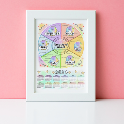 2024 'Emotions Wheel' PRINTABLE Calendar