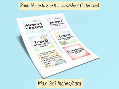 Autism Travel Cards: Communication Cards, Affirmations, Airport Routine Cards