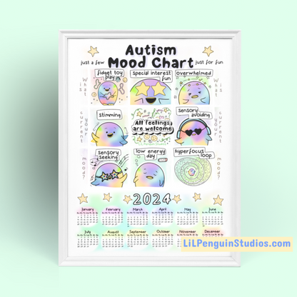 2024 'Autism Mood Chart' Calendar (Digital)