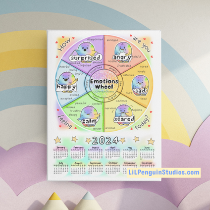 2024 'Emotions Wheel' PRINTABLE Calendar