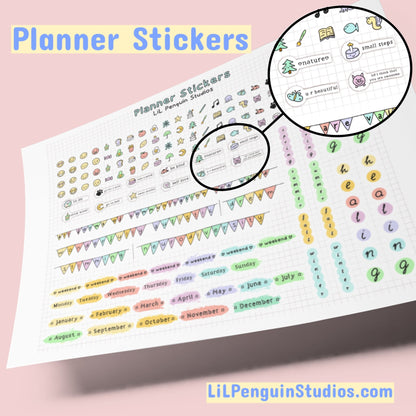 Printable Autism Stickers for Journaling and Planning.