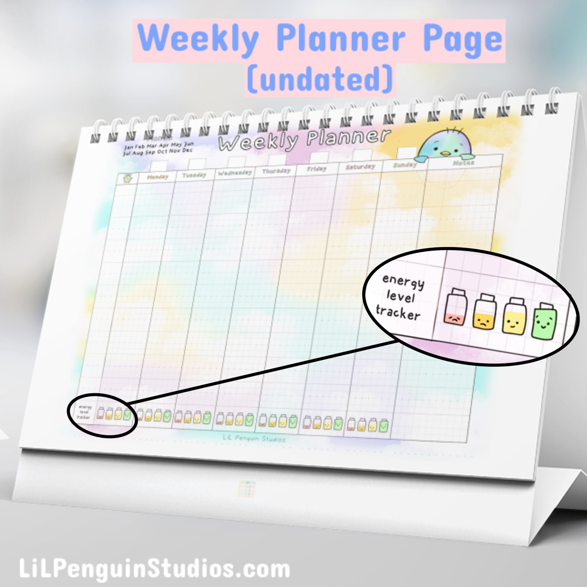Printable Weekly Planner Inserts. Written and hand-drawn by an autistic artist (LiL Penguin Studios (autism_happy_plance on Instagram)