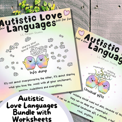 'Autistic Love Languages' Printable Bundle with Worksheets - Personal Use