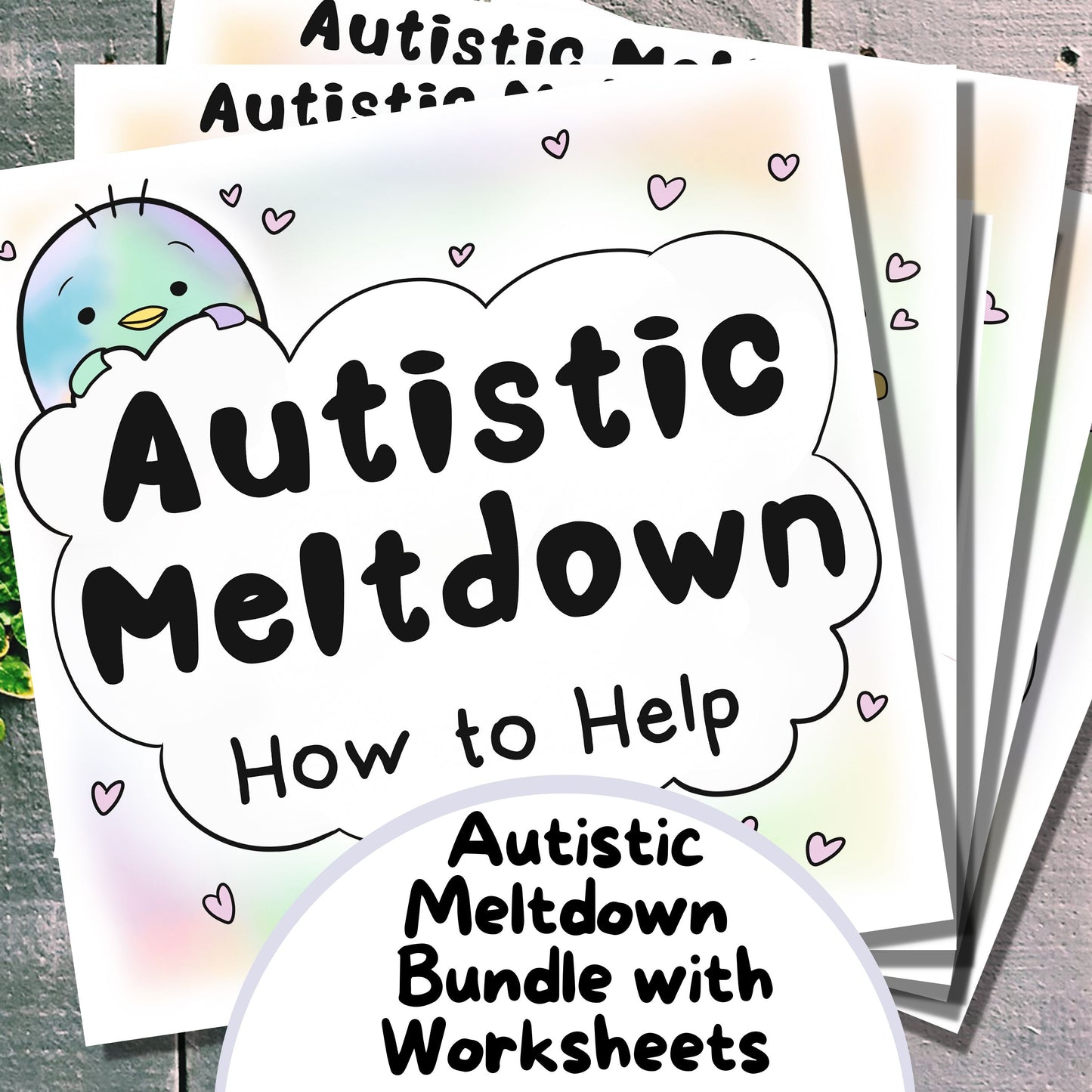 Autistic Meltdown, How to Help printable bundle with 2 worksheets. With Private Practice licence.