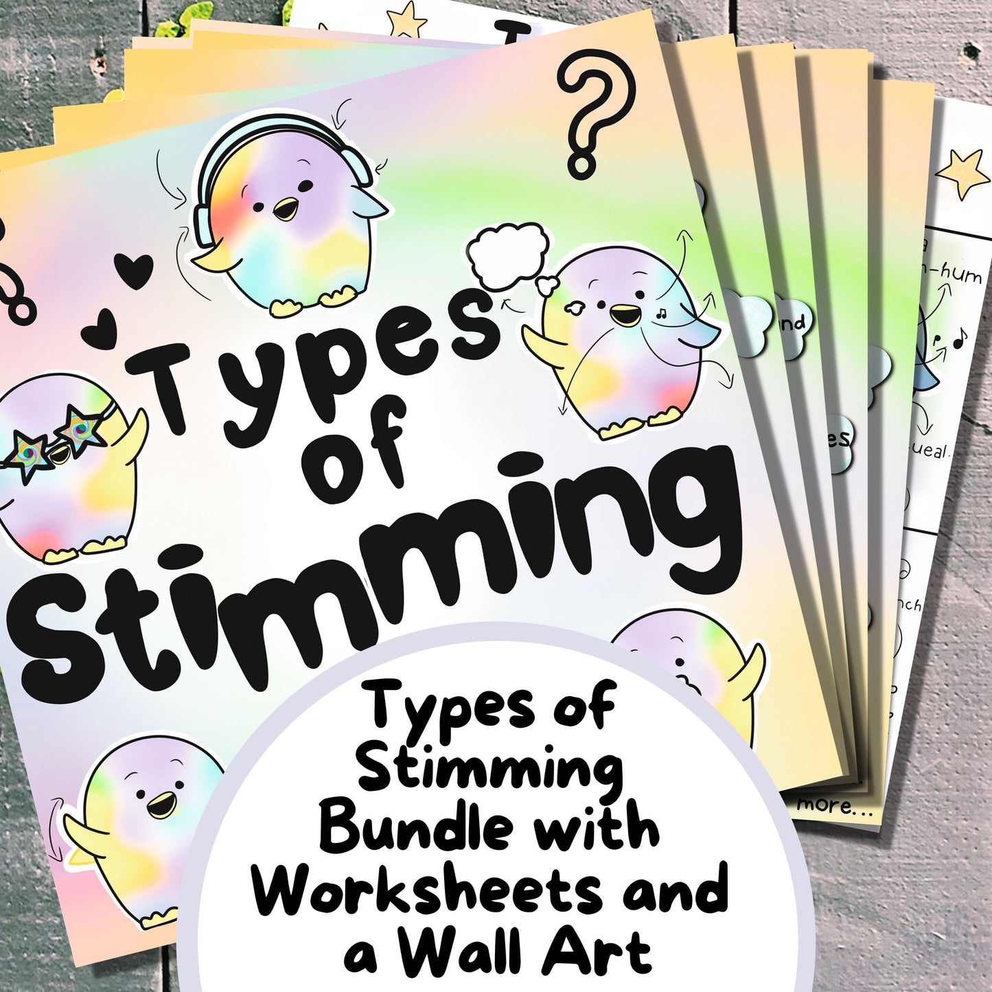 Types of Stimming Printable Bundle with blank worksheets.