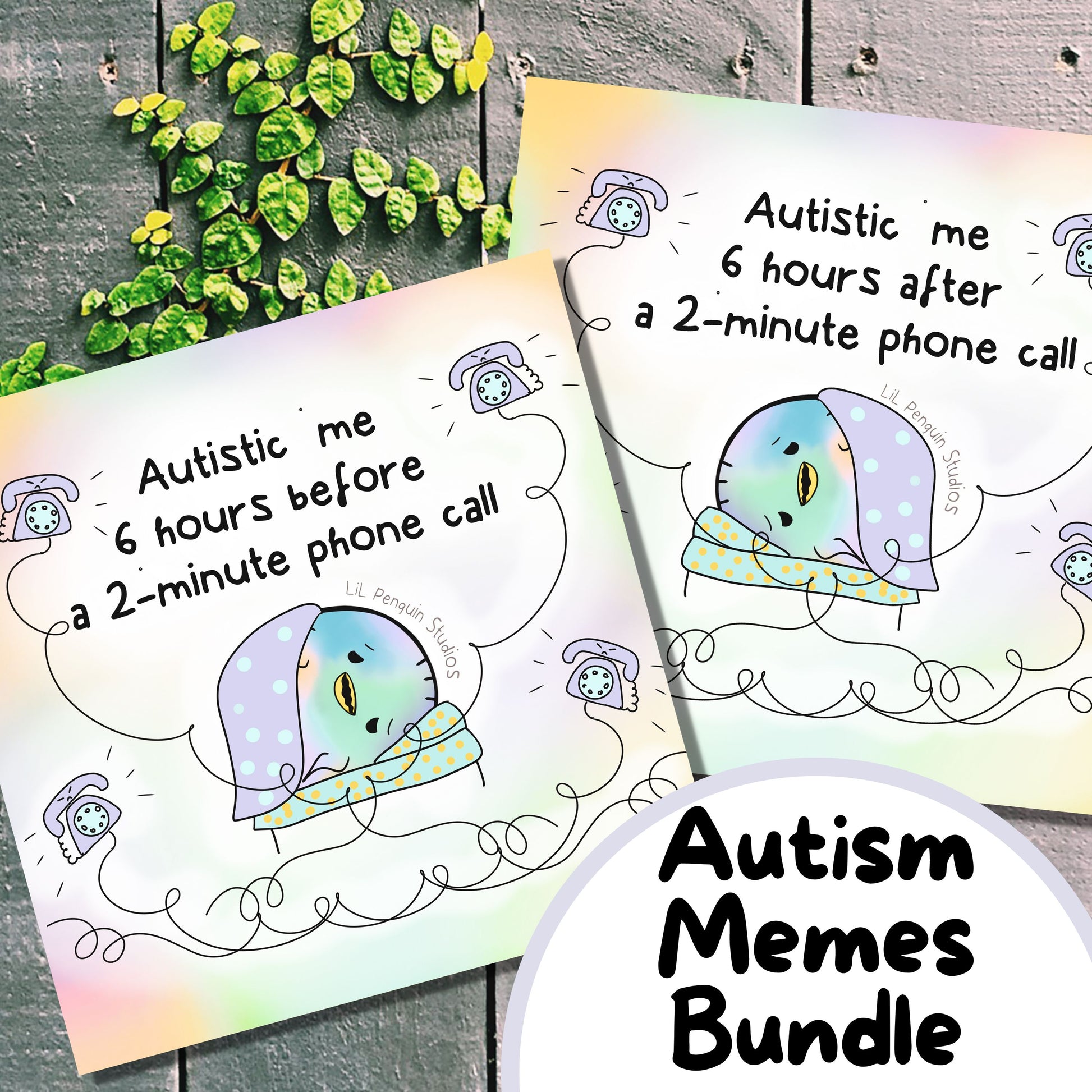 Autism Memes Printable Bundle with 6 artworks
