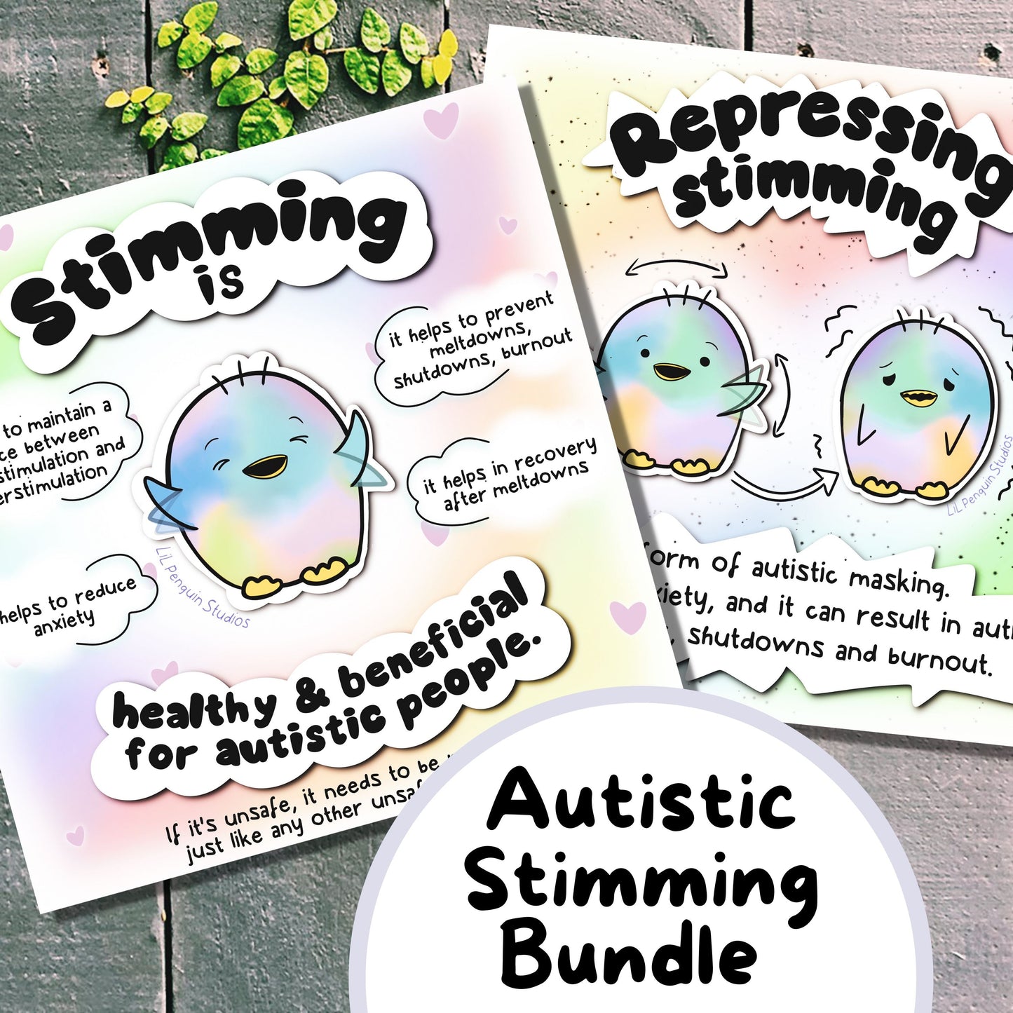 'Autistic Stimming' Printable Bundle with a Blank Worksheet - Private Practice Use