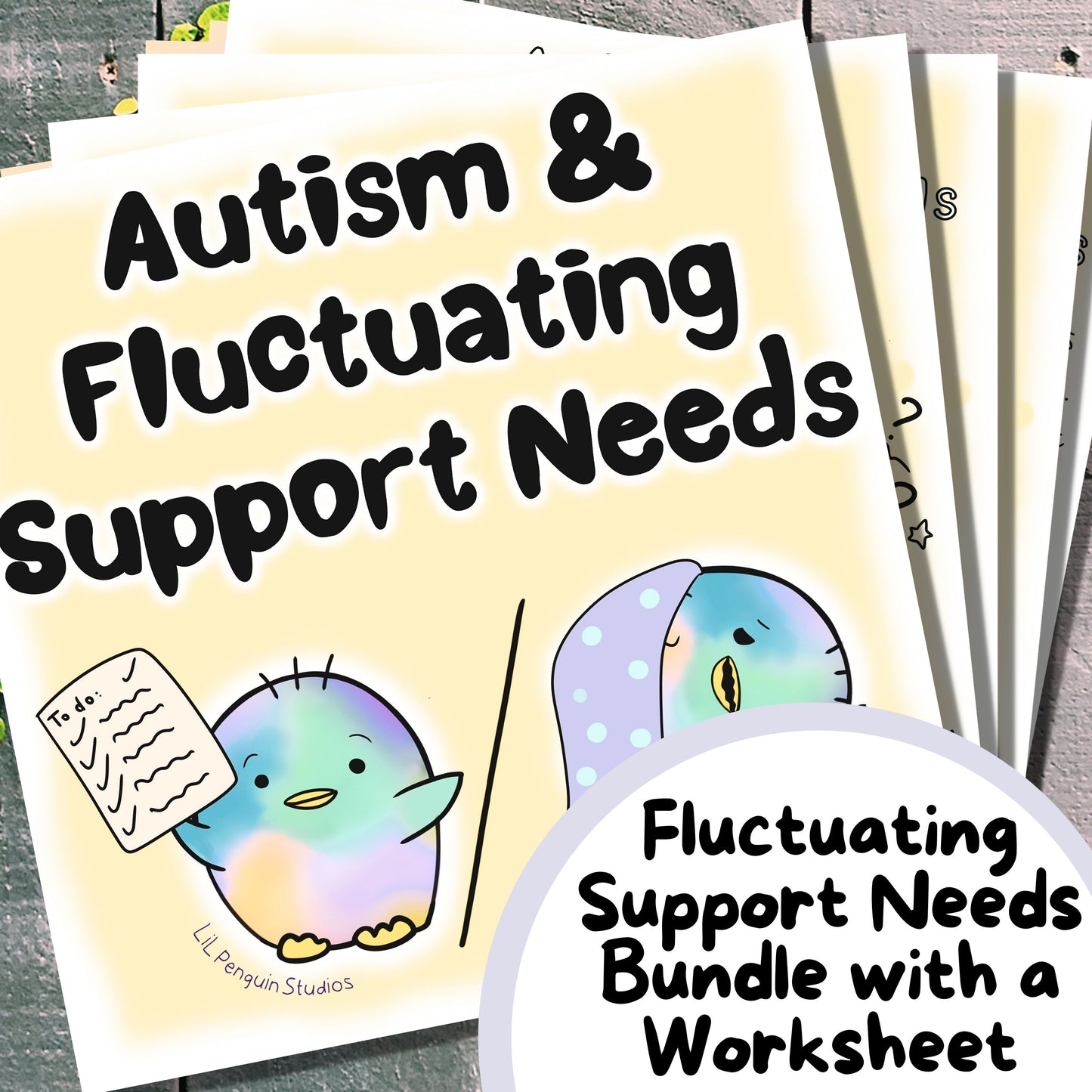 Autism and Fluctuating Support Needs Bundle with a Worksheet - Private Practice Use