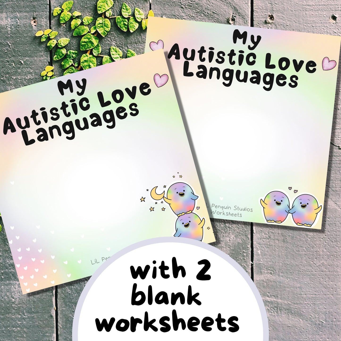 'Autistic Love Languages' Printable Bundle with Worksheets - Private Practice Use