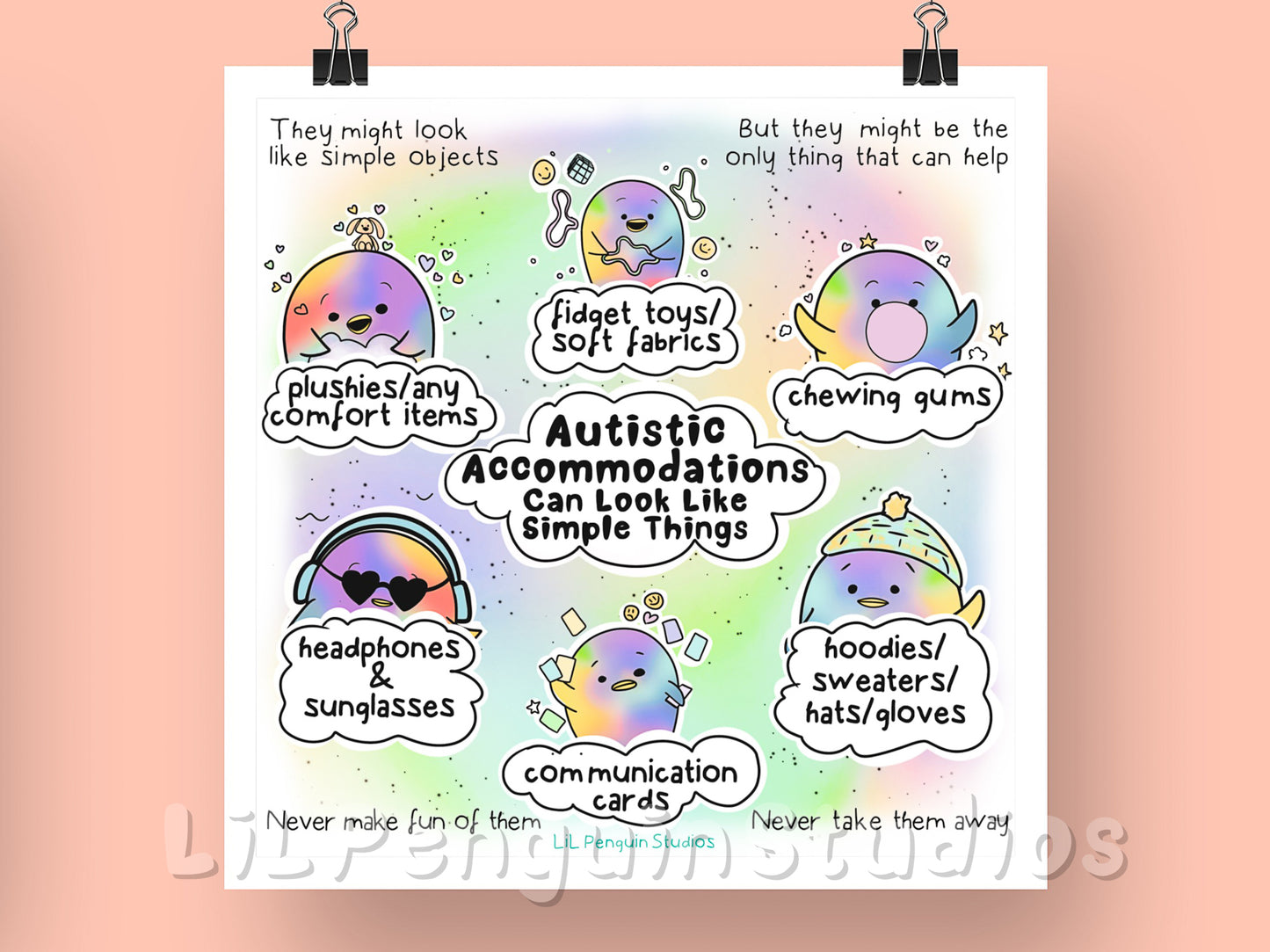 'Autistic Accommodations' DIGITAL Printable Poster- Personal Use