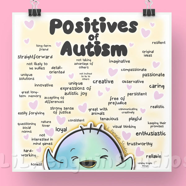 'Positives of Autism' Printable Art | LiL Penguin Studios