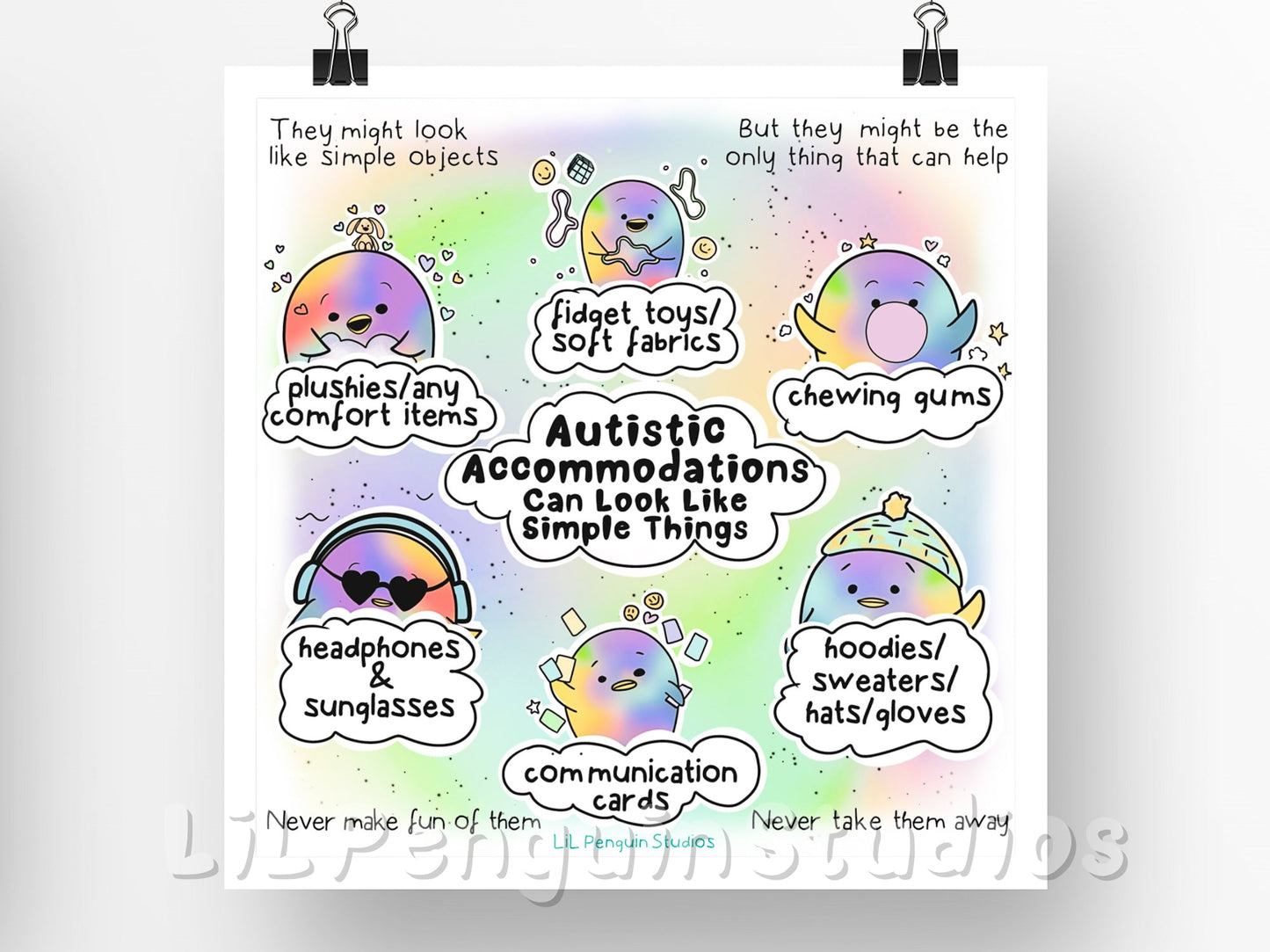 Autistic Accommodations DIGITAL Printable Poster - Private Practice Use