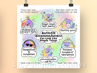 Autistic Accommodations Art Print - Digital Download oonly (JPEG and PDF)
