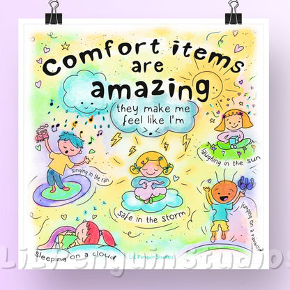 'Comfort Items Are Amazing' DIGITAL Printable Poster- Personal Use