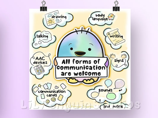 'Communication and inclusion' DIGITAL Printable Poster- Personal Use
