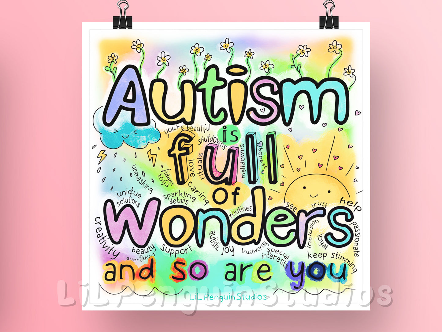 'Autism Is Full of Wonders' DIGITAL Printable Poster- Personal Use