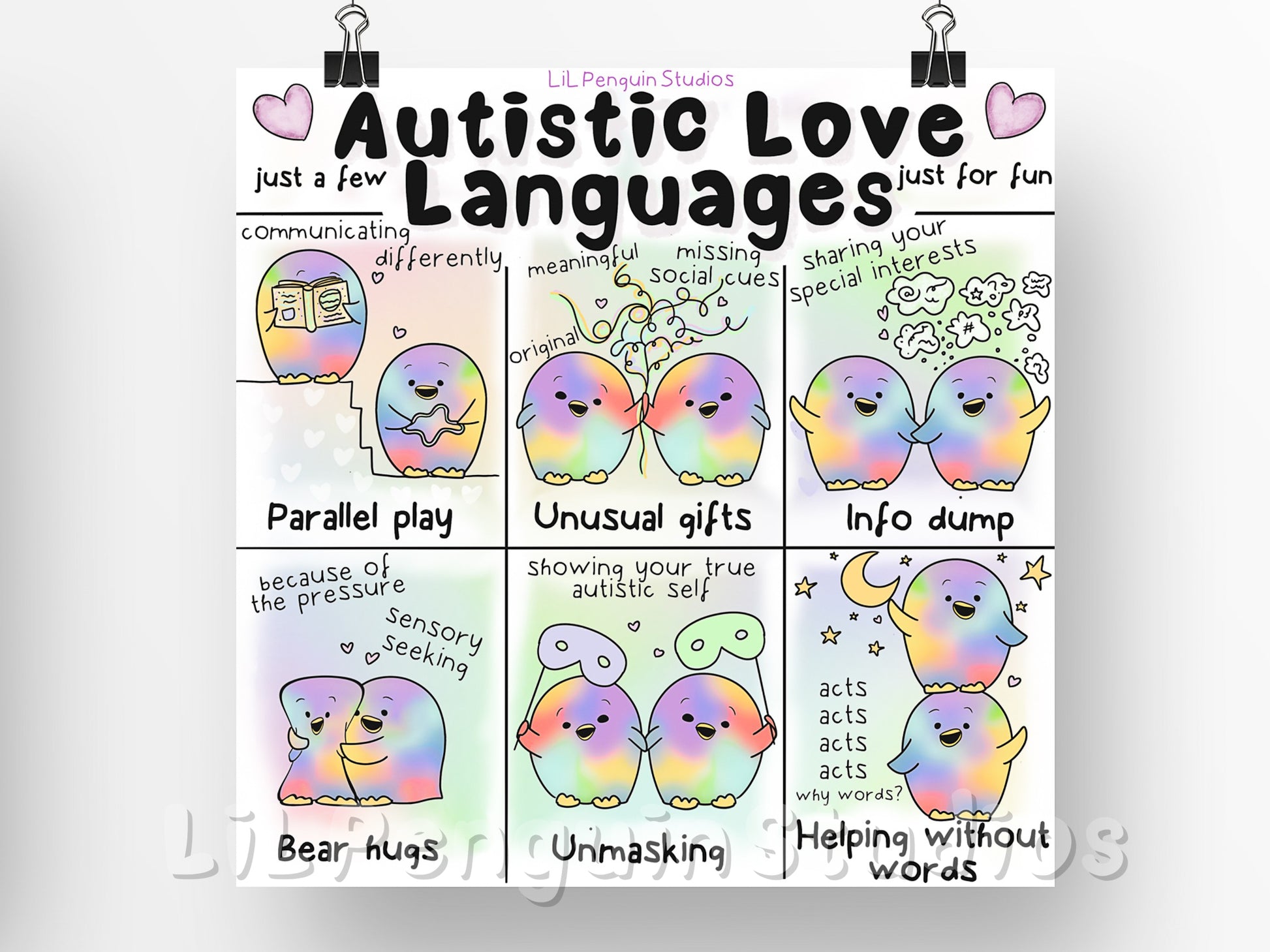 Autistic Love Languages DIGITAL Printable Poster - Private Practice Us ...