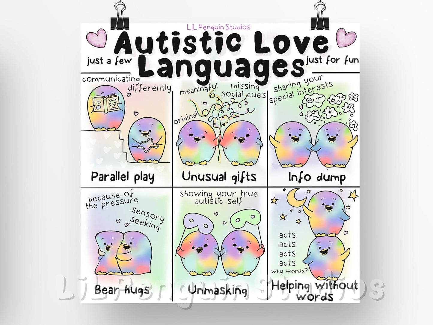 Autistic Love Languages DIGITAL Printable Poster - Personal Use