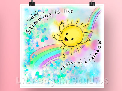 'Happy Stimming' DIGITAL Printable Poster- Personal Use