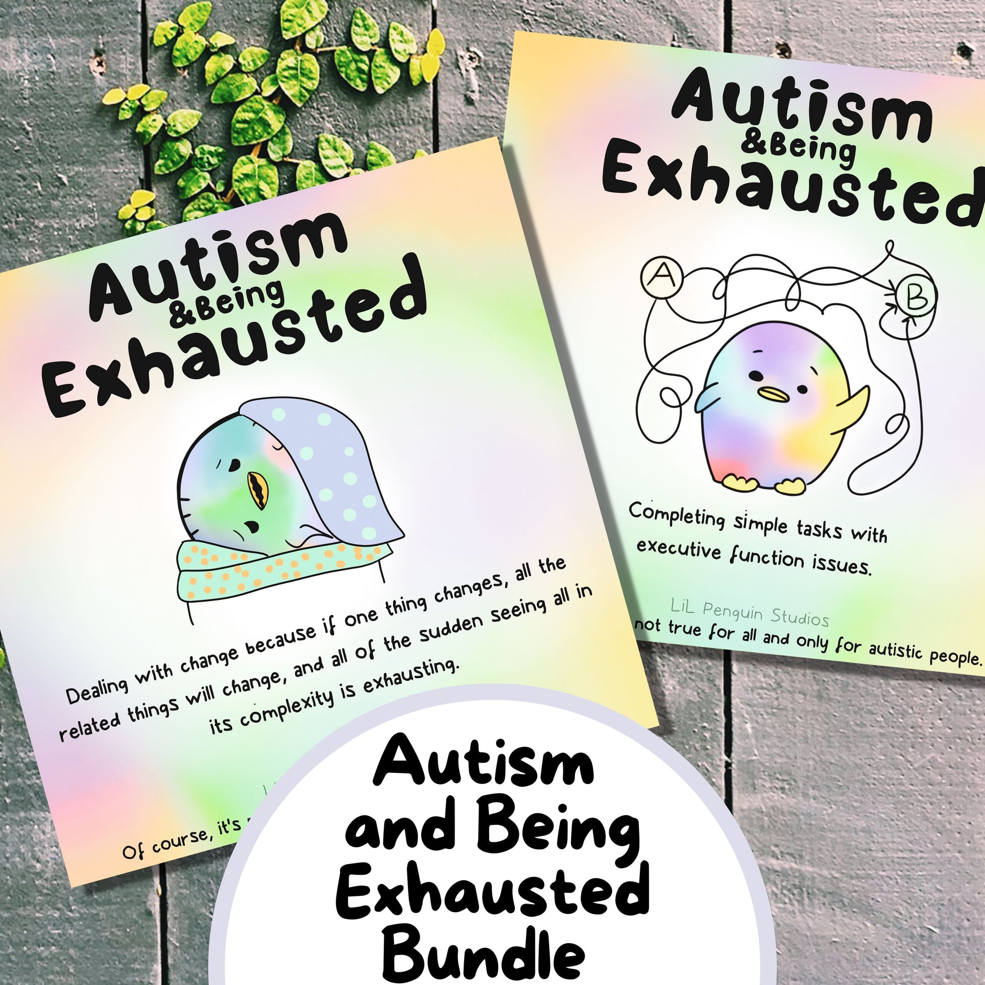 Autism and being exhausted printable bundle