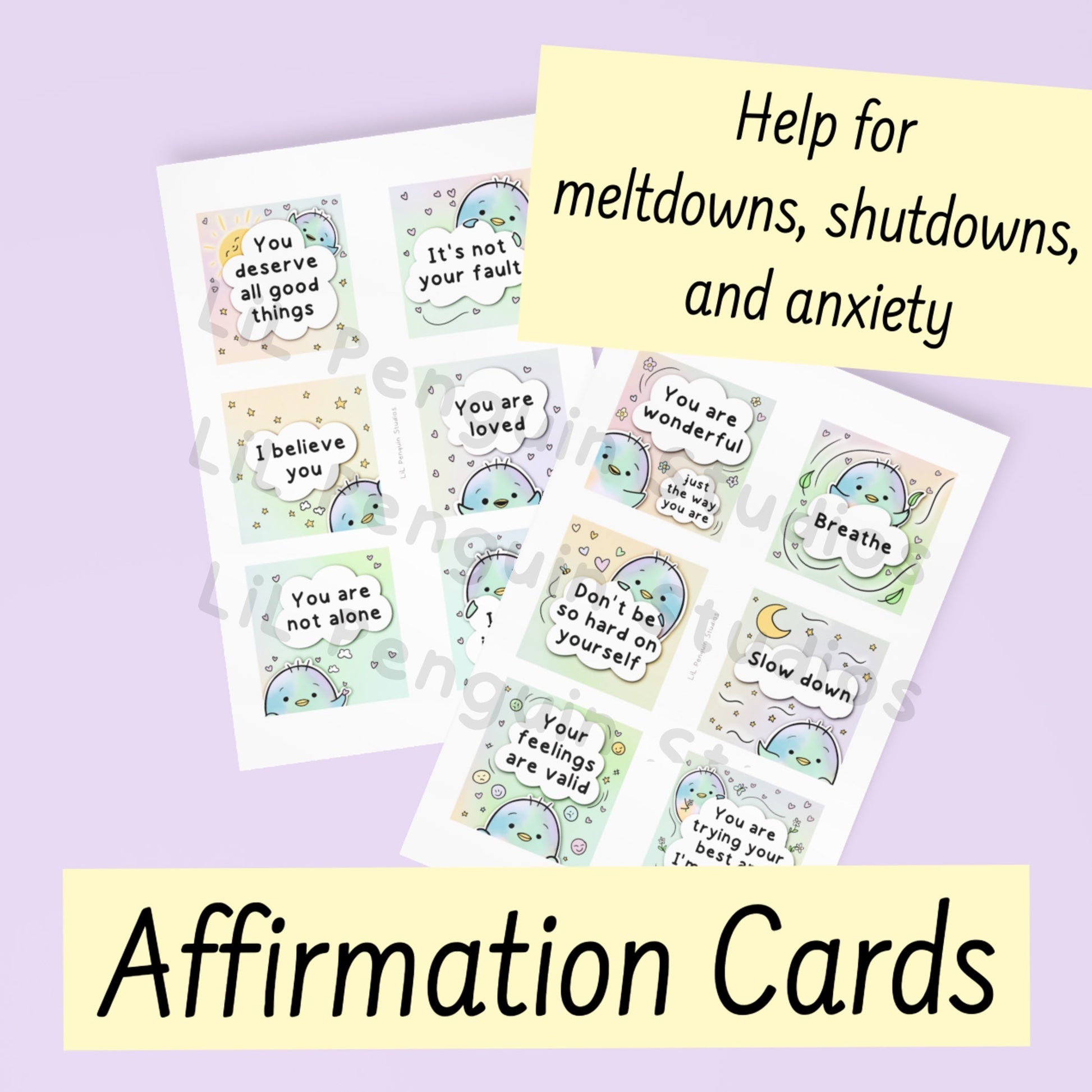 Private Practice Use Affirmation Cards | LiL Penguin Studios private-practice-use-affirmation-cards-lil-penguin-studios